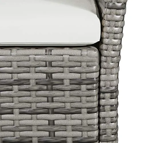 vidaXL Banc de Jardin Résine Tressée Gris Terrasse Patio Banquette Fauteuil