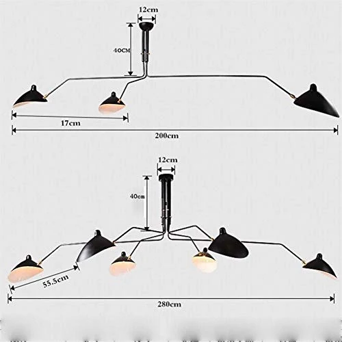 Haute qualité Pendant Light Retro Serge Mouille Pendentif Nordic Lights Industrielle Simple LED araignée réglable Lampe Salon Chambre Lampe Industrielle Luminaire Beau et élégant