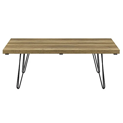 [en.casa] Table Basse Moderne Plateau MDF Pieds de Table en Épingle à Cheveux 100cm x 65cm x 35cm Bois