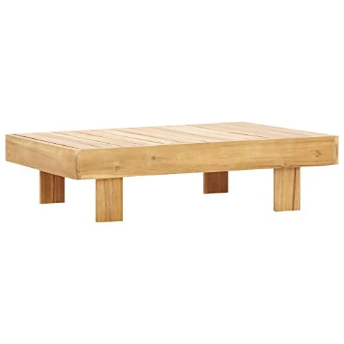 Goliraya Table Basse Bois d'Acacia Solide et Durable Style Vintage 100x60x25 cm