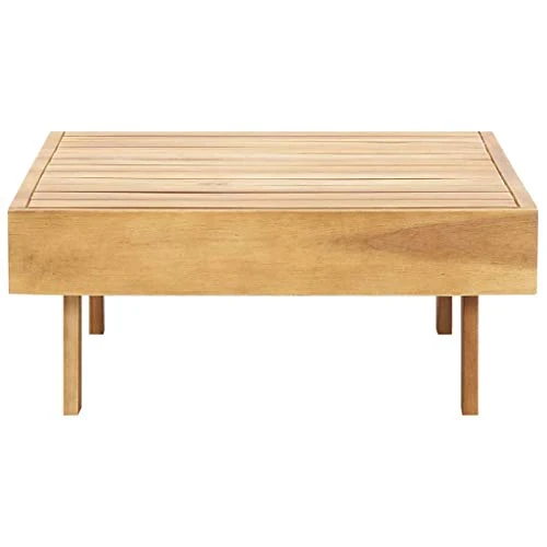 Goliraya Table Basse Bois d'Acacia Solide et Durable Style Vintage 100x60x25 cm