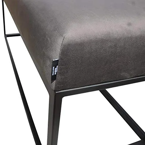 Damiware Couchy | Banc Design pour Salle à Manger, la Cuisine ou Le Couloir, Banquette d'Entrée | Longueur 121 cm | Velours et Pieds en métal (Gris)