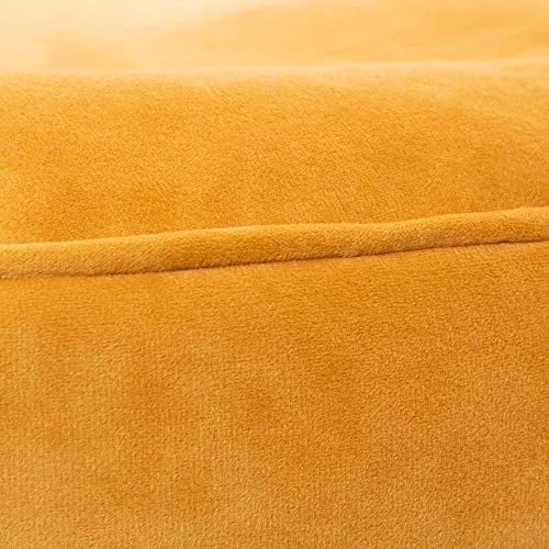 Icon Pouf Milano, 55cm x 35cm, Tabouret, Grand, Velours, Poufs de Salon (Jaune Ocre)