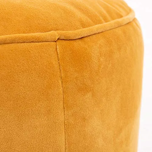 Icon Pouf Milano, 55cm x 35cm, Tabouret, Grand, Velours, Poufs de Salon (Jaune Ocre)