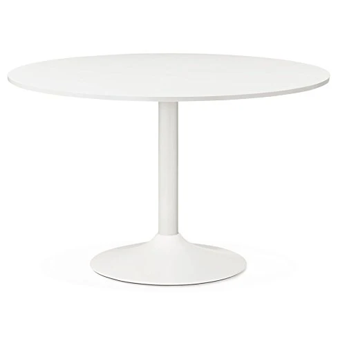 Alterego - Table de Bureau/à Diner Ronde 'Orlando' Blanche - Ø 120 cm