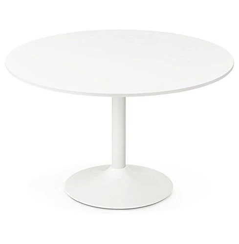 Alterego - Table de Bureau/à Diner Ronde 'Orlando' Blanche - Ø 120 cm