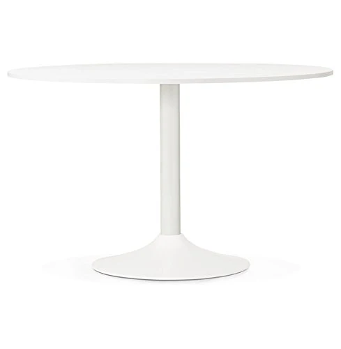Alterego - Table de Bureau/à Diner Ronde 'Orlando' Blanche - Ø 120 cm