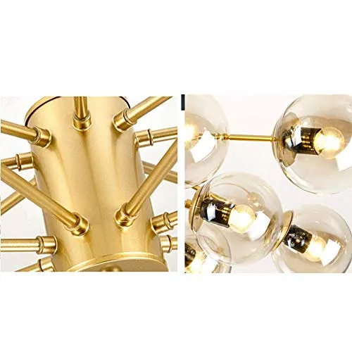 Sputnik Lustre 6 lumières Plafonnier Nordique Creative E27 Éclairage Pendant Globe En Verre Pendant La Lampe pour Chambre Salon Salle À Manger Doré 6 Lumières