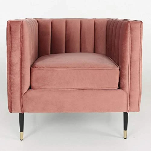 Paris Prix - Fauteuil Design en Velours Goya 76cm Rose