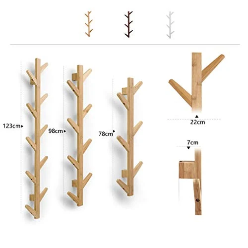 Fixation Murale Porte-Manteau Moderne Arbre Branche Mudroom Salle de Bains Vestibule Heavy Duty Coat Hat Serviette Robes Unique Crochet Bois (Color : B)