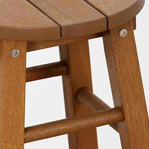 Furinno Tioman Outdoor Hardwood Tabouret de Bar extérieur Franc Arch, Ensemble de 2, Naturel, One Size