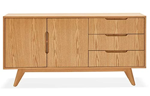 PEGANE Bahut Bas en Bois plaqué frêne Naturel - 40 x 150 x 75 cm