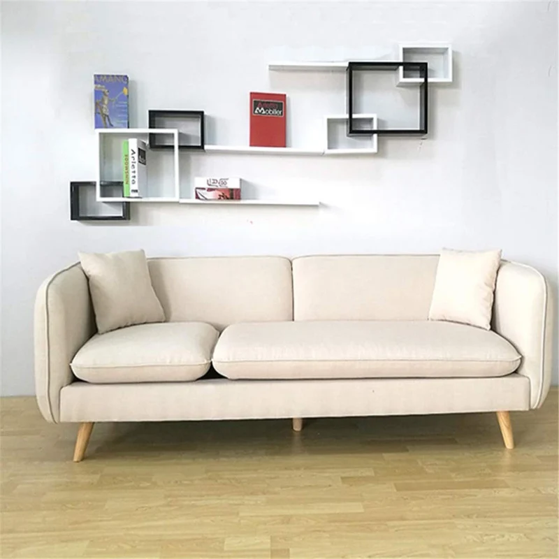 Canapé Paresseux Jambes en bois naturelles démontables de style nordique occasionnel de mode de dos / bras de sofa-lit faciles à se réunir Canapé Pliant Au Sol ( Color : Yellow , Size : Three person )