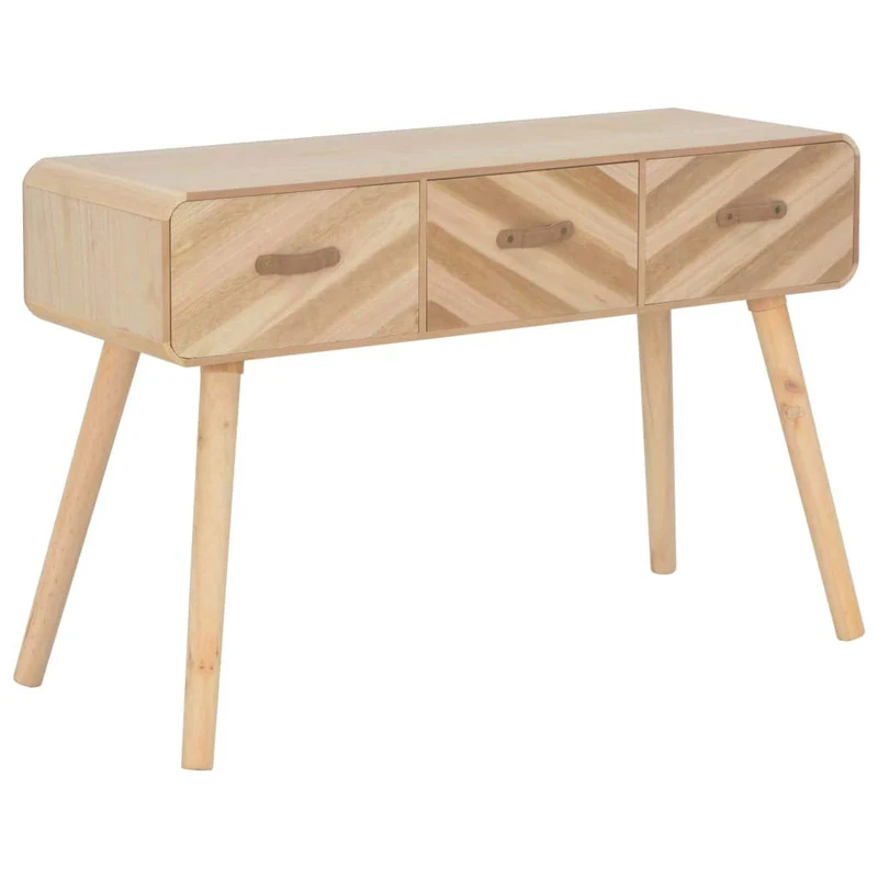 Tidyard Table Console | Table d'entrée | Table d'appoint avec 3 Tiroirs en Bois Massif 100 x 35 x 68 cm