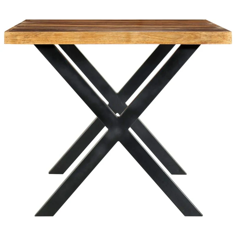 Festnight Table de Salle à Manger ou Cuisine Table à Dîner de Style Industriel 180x90x76cm Bois de Sesham Solide