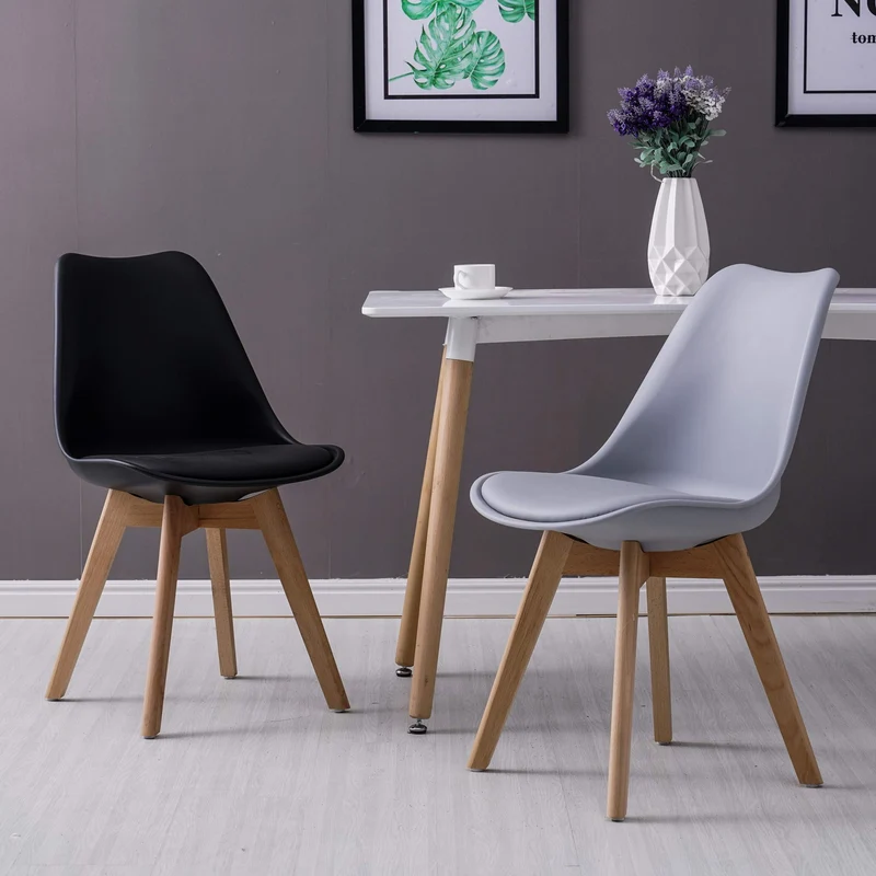 homemania Chaise Andromeda, Set de 2 chaises Noir en Bois et polyuréthane Meuble ameublement Design-per Maison, Bureau, Salon, Salle à Manger, cucina-tavolo, Hauteur Assise 47 cm