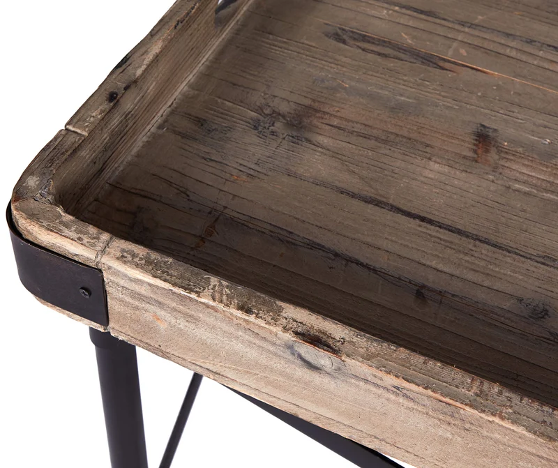 Better & Best Table Plateau Rectangulaire, Petite, avec Pieds, en Bois, Noir, 51 x 33 x 62 cm