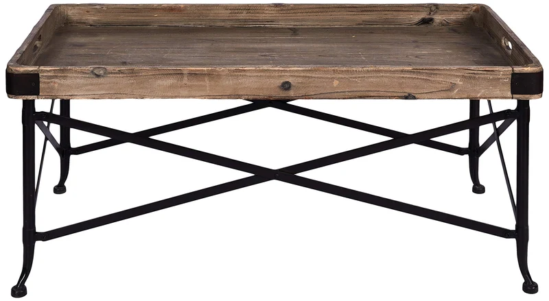 Better & Best Table Plateau Rectangulaire, Petite, avec Pieds, en Bois, Noir, 51 x 33 x 62 cm