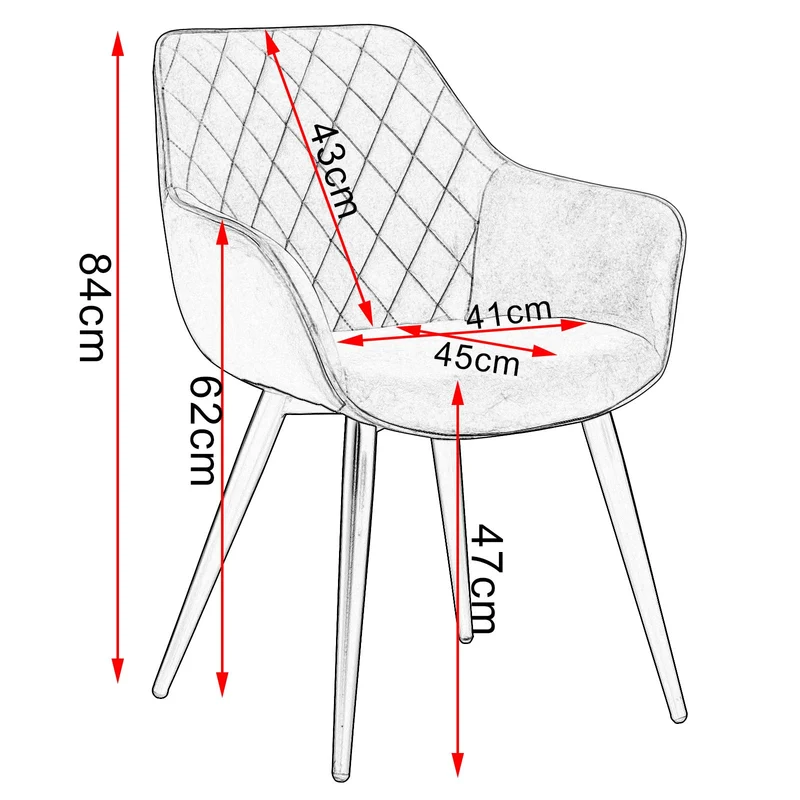 WOLTU 4 X Chaises de Cuisine Design,Chaises de Salle à Manger Assise en Tissu Scientifique Fauteuil Salon,Gris BH231gr-4