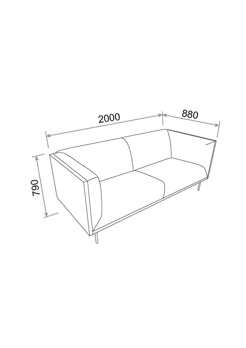 Marque Amazon - Movian Ola - Canapé 3 places, 88 x 200 x 79 cm (longueur x largeur x hauteur), Cuivre