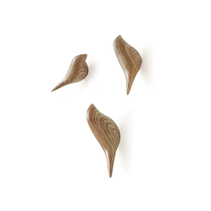 Baffect Patère mural multifonctions en résine motif oiseaux pour suspendre manteaux, serviettes, chapeaux, sacs (lot de 3), Résine, bois, 10*4.5*7