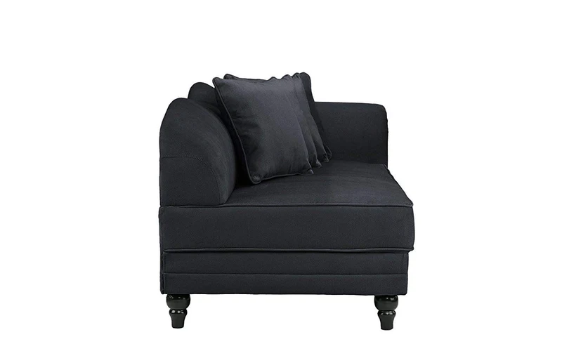 BHDesign Marie - Meridienne Moderne Antique - Velours - Coloris Noir