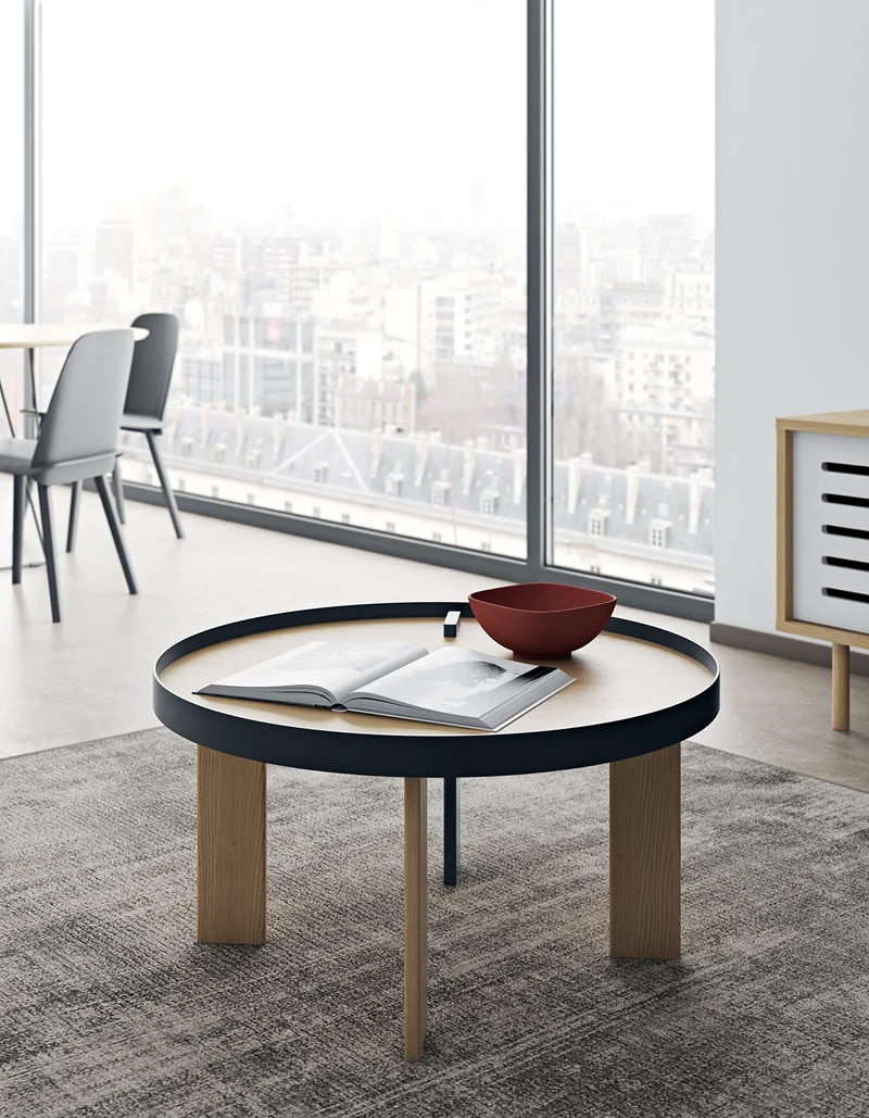 Delamaison Shibuya Table, Chêne, Multicolore, 80 x 80 x 42 cm
