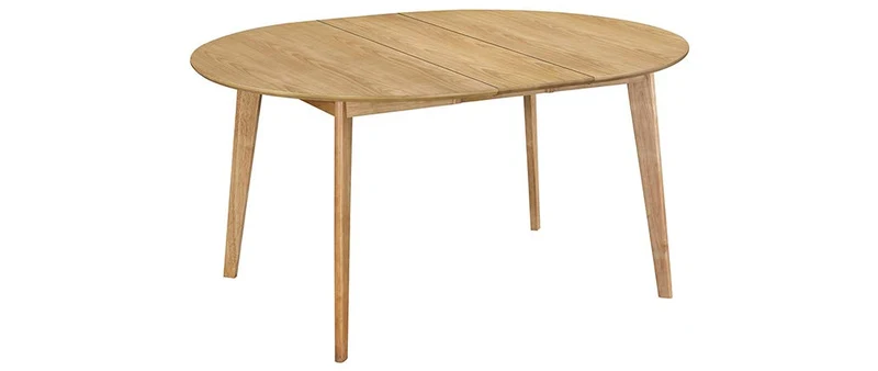 Miliboo Table à Manger Design Ronde Extensible chêne L120-150 cm Leena
