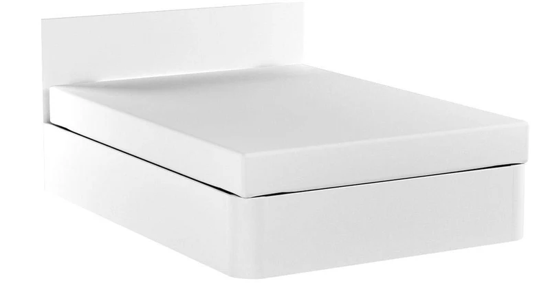 Marque Amazon - Movian - Cadre de lit double avec coffre Idro Modern, 190 x 140 x 80, Blanc