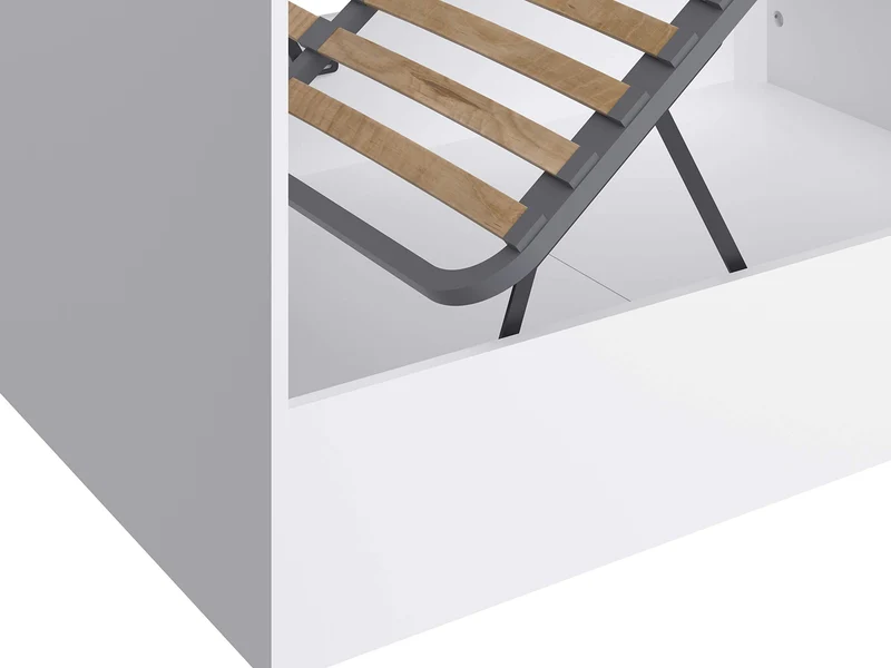Marque Amazon - Movian - Cadre de lit double avec coffre Idro Modern, 190 x 140 x 80, Blanc