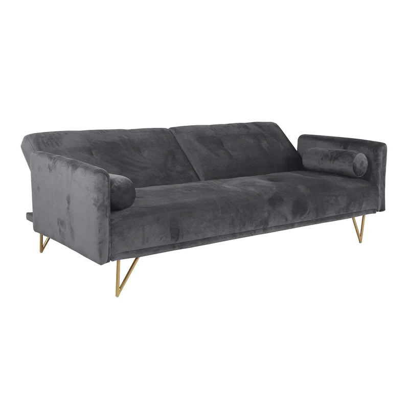 SKLUM Canapé-lit 3 Places en Velours Jehrd Gris Graphite - (Plus de Couleurs)