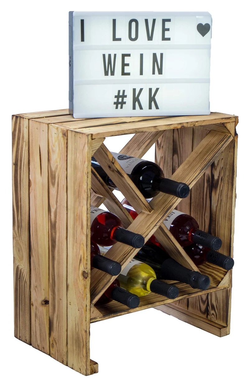 Kistenkolli Altes Land Étagère à vin Blanc/naturel 50 x 40 x 27 cm Caisse pour pommes Rangement de bouteilles Rangement pour journaux