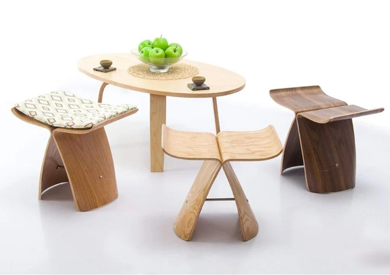 Tabouret Papillon Changement Chaussures Tabouret Tabouret En Bois Petit Banc Chaise Salon Décoratif Tabouret 44 X 31 X 40 Cm,B