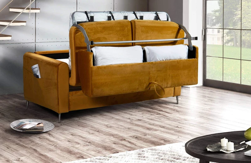 Bestmobilier - Owen - Canapé 3 Places Convertible - Ouverture Express - Couchage Quotidien - Velours
