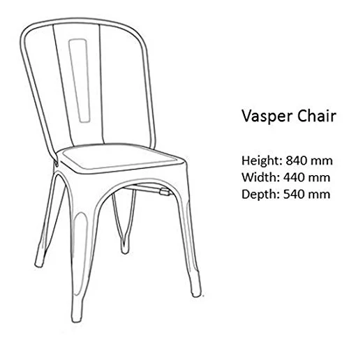 Birlea Vasper Lot de 2 chaises, métal, Bleu, 54 x 44 x 84 cm