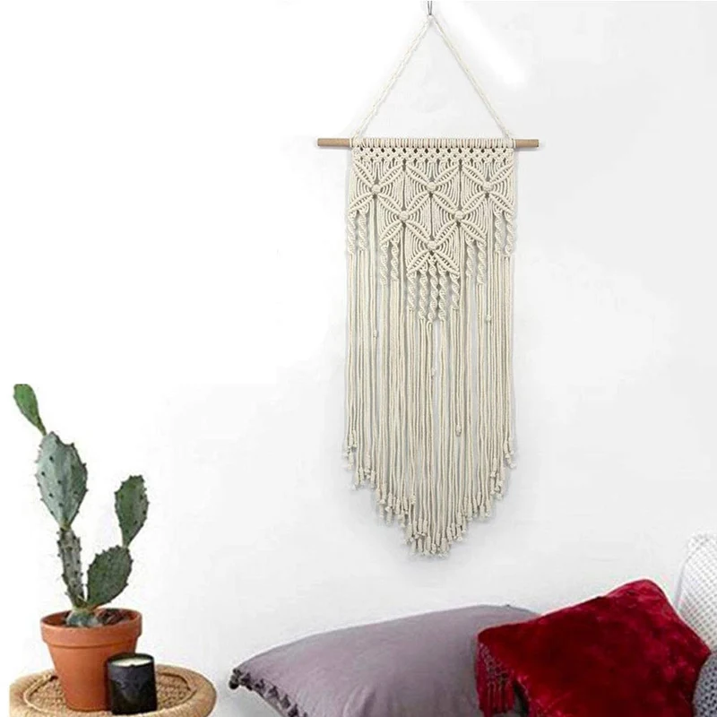 SADA72 Décoration Murale en macramé Faite à la Main pour Chambre à Coucher ou Salon, Noir, Taille Unique