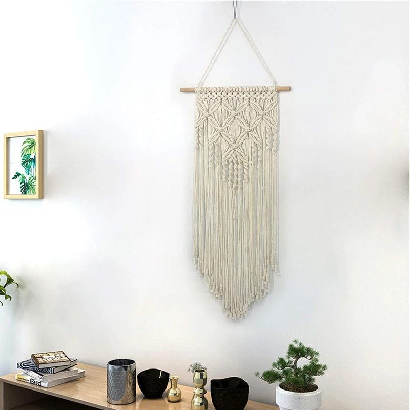 SADA72 Décoration Murale en macramé Faite à la Main pour Chambre à Coucher ou Salon, Noir, Taille Unique