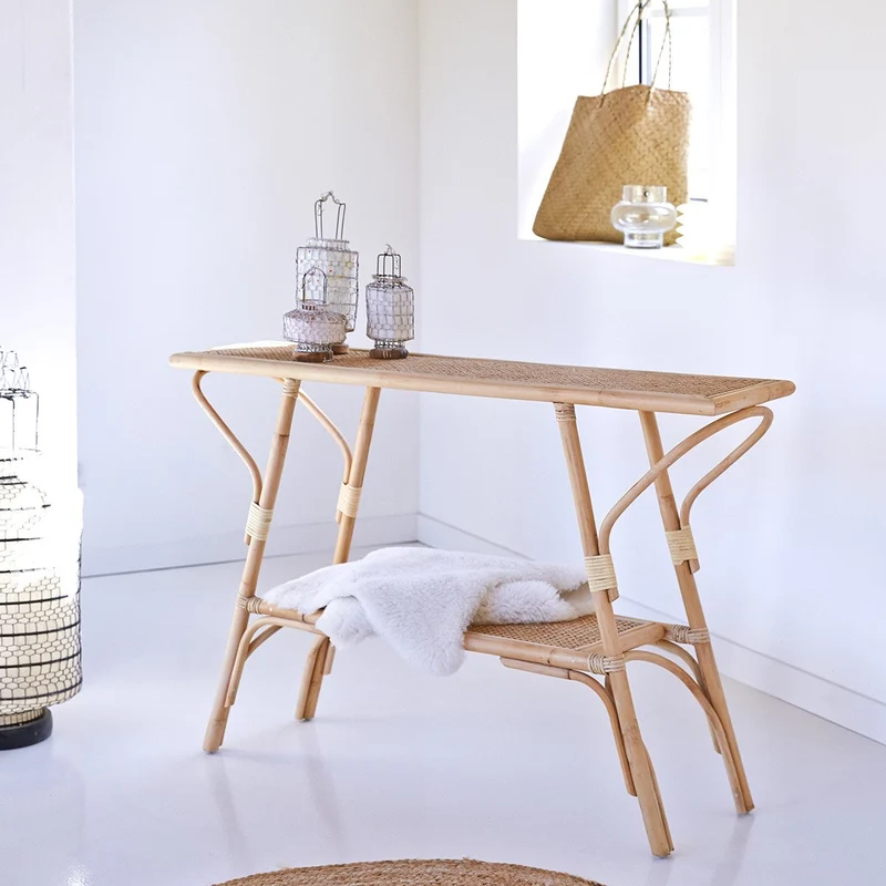 Tikamoon en rotin Table Console 125 cm