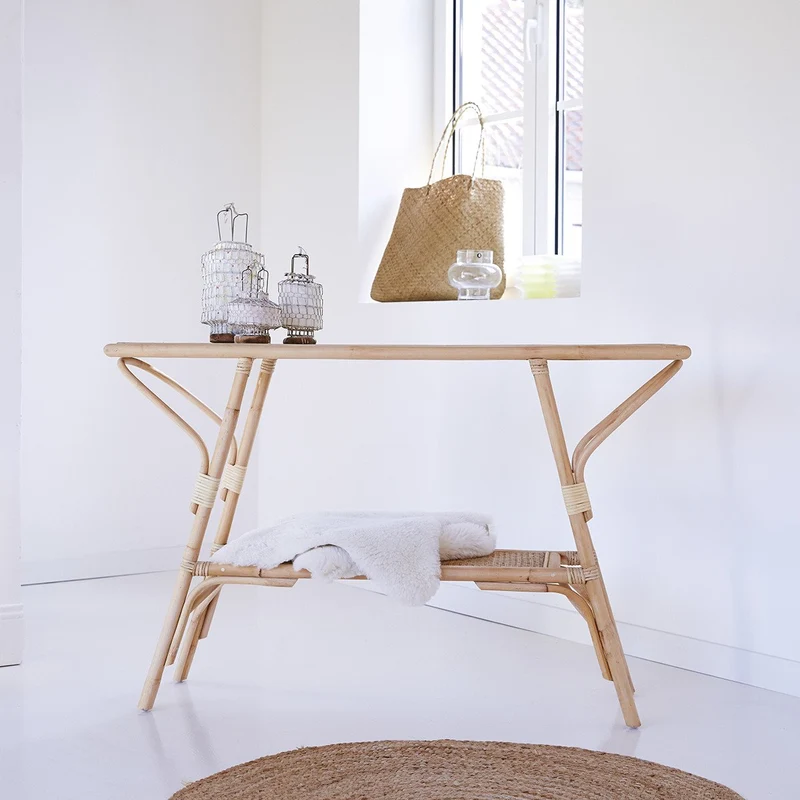 Tikamoon en rotin Table Console 125 cm