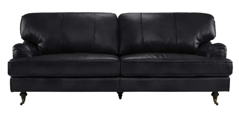 BHDesign Florina - Canapé de Salon - Cuir Classique et Traditionnel - Marron foncé