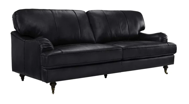 BHDesign Florina - Canapé de Salon - Cuir Classique et Traditionnel - Marron foncé