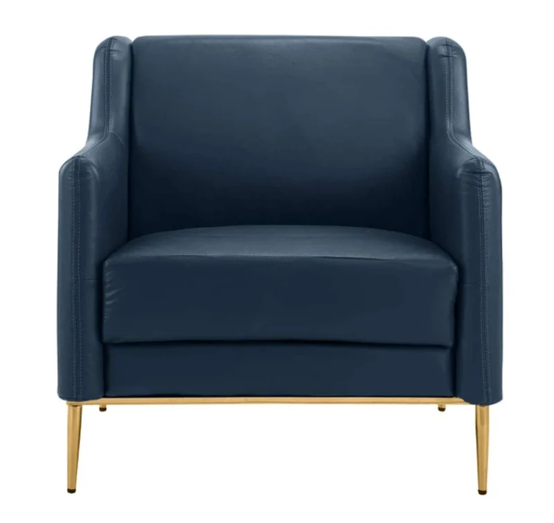 BHDesign JEM - Fauteuil Moderne - Cuir Moderne - Bleu Navy