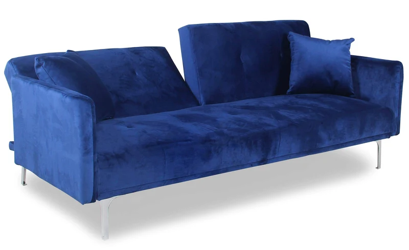 Menzzo Carla Canapé en Velours, Bleu, 191