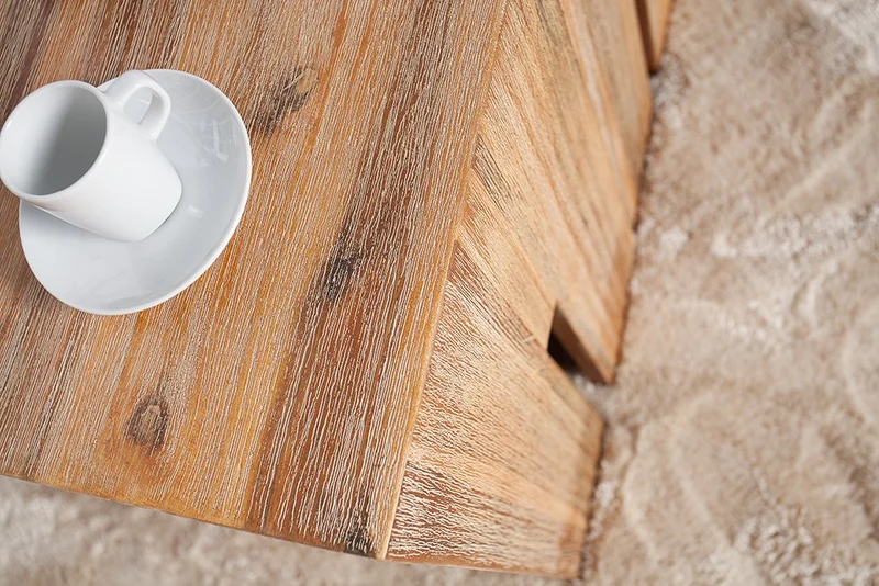 Invicta Interior Castle Tabouret Massif en Bois d'acacia brossé 45 cm