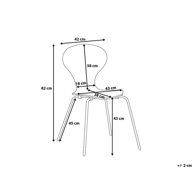 Beliani Chaise de Salle à Manger - siège Design Couleur Bois - Queens