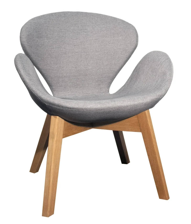 Meubletmoi Fauteuil tapissé avec accoudoir et piètement en Bois - Collection Elyt (Gris Chiné)