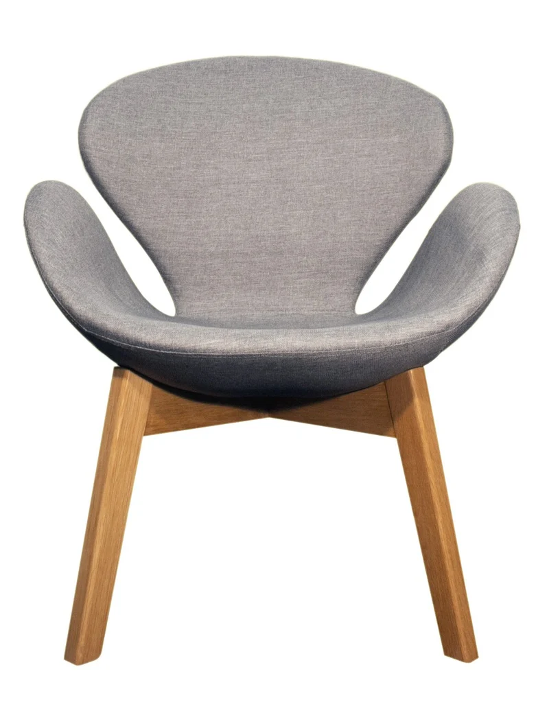 Meubletmoi Fauteuil tapissé avec accoudoir et piètement en Bois - Collection Elyt (Gris Chiné)