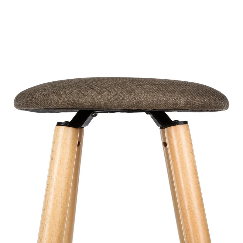 Atmosphera Lot de 2 tabourets de Bar - Look Moderne Epuré - Coloris Taupe Chiné