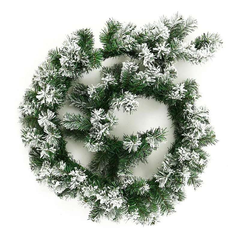 PandaHug 1.8m Guirlande Sapin de Noël Artificiel Neige Guirlande Rotin de Noël Décoration Porte Cheminée Arbre de Noël (1 pcs)
