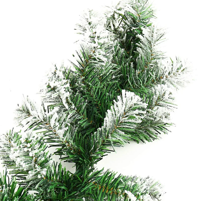 PandaHug 1.8m Guirlande Sapin de Noël Artificiel Neige Guirlande Rotin de Noël Décoration Porte Cheminée Arbre de Noël (1 pcs)
